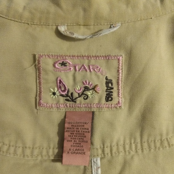 Star Jeans Brand Khaki Tan Canvas Utility Jacket - Picture 7 of 8